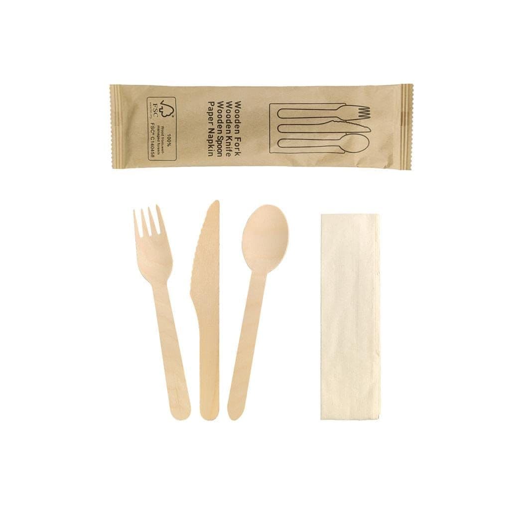 FSC-Certified Wooden Cutlery Pack — inflight catering equipment by Aeroservey